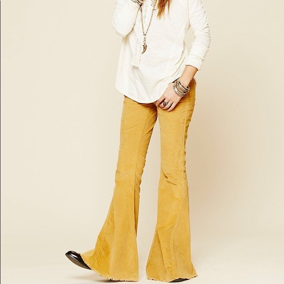 mustard corduroy flares
